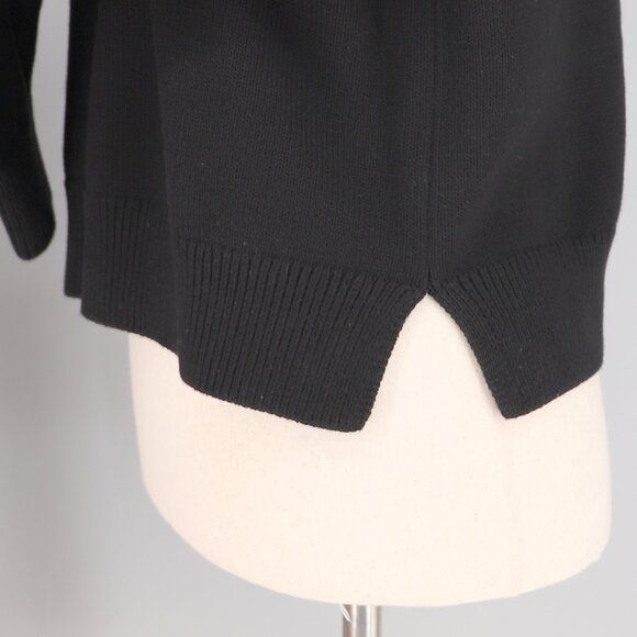 NWT THEORY Relaxed Fit Pima Cotton Knit Turtleneck Sweater in Black Size 6 - Picture 6 of 9